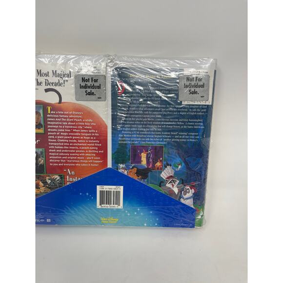 NEW SEALED Walt Disney 2 VHS Movies POCAHONTAS & JAMES & THE GIANT PEACH ~RARE - Picture 7 of 10
